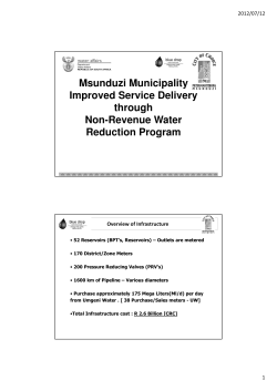 Service Delivery through Non Revenue Water