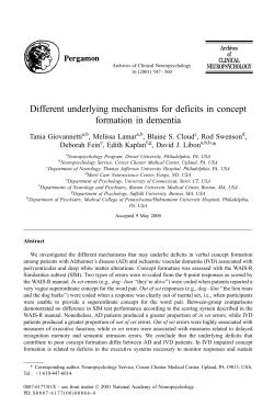 Different underlying mechanisms for deficits in concept formation in