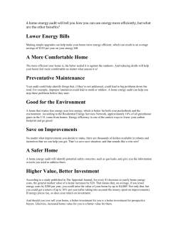 Benefits of a home energy audit