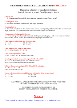 progression through calculations for subtraction