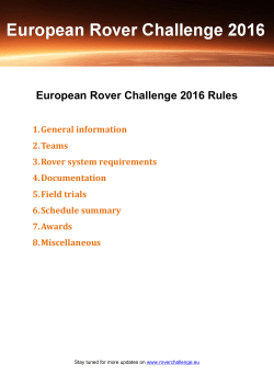 European Rover Challenge 2016 Rules