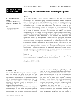 Assessing environmental risks of transgenic plants