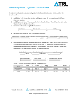 Cell Counting Protocol - Trypan Blue Exclusion Method