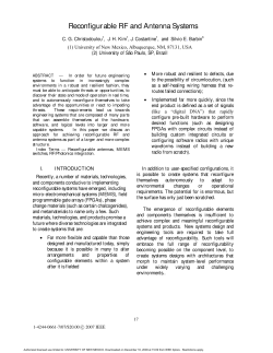 Reconfigurable RF and Antenna Systems