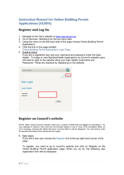 Instruction Manual for Online Building Permit Applications (OLBPA