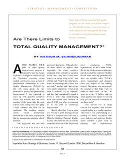 Are there Limits to TQM?