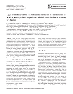 Light availability in the coastal ocean: impact on
