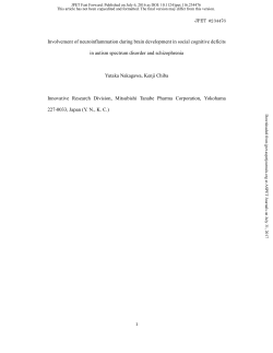 Involvement of neuroinflammation during brain development in