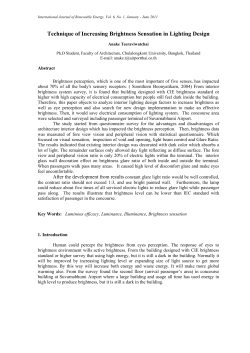 Technique of Increasing Brightness Sensation in Lighting Design