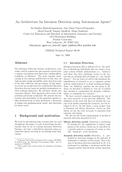 An Architecture for Intrusion Detection using Autonomous Agents