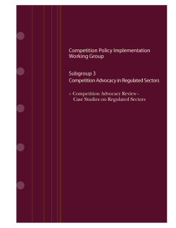 Competition Advocacy in Regulated Sectors