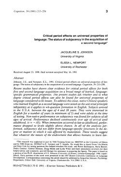 Critical period effects on universal properties of language: The