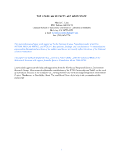 The Learning Sciences and Geoscience