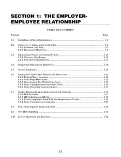 section 1: the employer- employee relationship