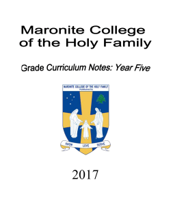 Year 5 Term 2 Overview - Maronite College of the Holy Family