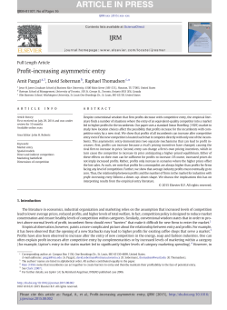 Profit-increasing asymmetric entry - 2.rotman.utoronto.ca