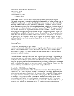 Interviewers: Nadaa Ali and Megan Powell Interviewee: &ldquo;Leah