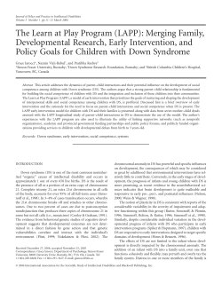 The Learn at Play Program (LAPP): Merging Family, Developmental