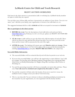 LaMarsh Centre for Child and Youth Research * SILENT AUCTION