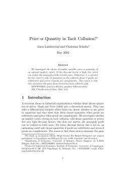 Price or Quantity in Tacit Collusion?
