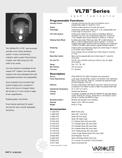 102-VL7B DS spec sheet - Vari-Lite