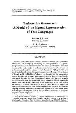 Task-Action Grammars: A Model of the Mental Representation of