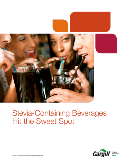 Stevia-Containing Beverages Hit the Sweet Spot