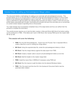 Detailed Steps for setting up Acknowledgment Merge Letters