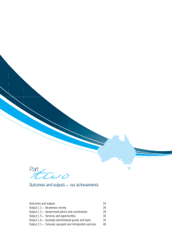 Outcomes and outputs — our achievements