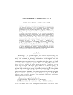 LARGE BMO SPACES VS INTERPOLATION Introduction A