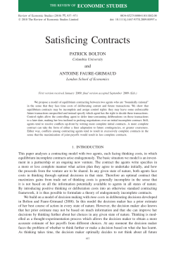 Satisficing Contracts - Columbia Business School