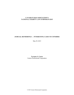 Judicial Renderings – Interesting Cases to Consider