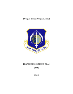Air Force Transition Support Plan