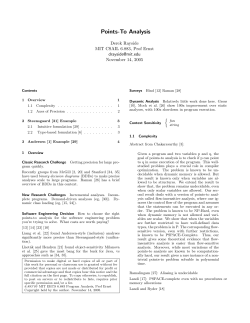 Points-To Analysis - UT Computer Science