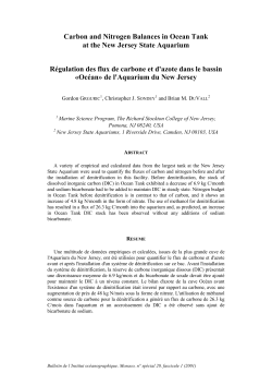 Carbon and Nitrogen Balances in Ocean Tank