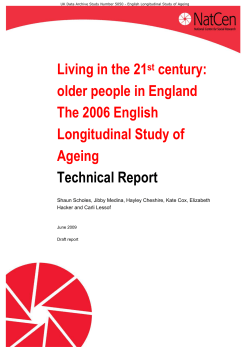 Living in the 21st century: older people in England The 2006