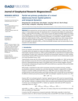 Partial net primary production of a mixed dipterocarp forest: Spatial