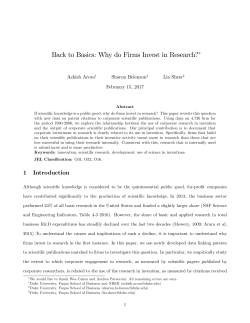 Back to Basics: Why do Firms Invest in Research?