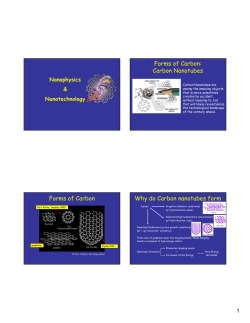 Forms of Carbon: Carbon Nanotubes Forms of Carbon Why do