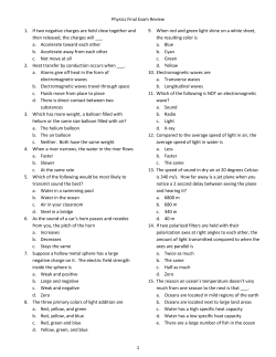Physics Final Exam Review