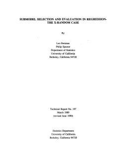 submodel selection and evaluation in regression- the x