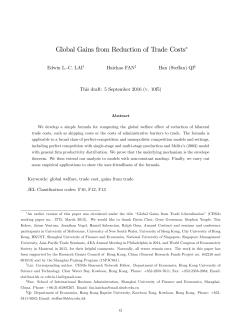 Global Gains from Reduction of Trade Costs