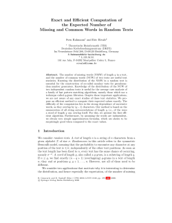 LNCS 1848 - Exact and Efficient Computation of the Expected