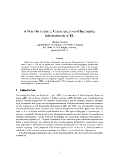 A note on syntactic characterization of incomplete information in ATEL