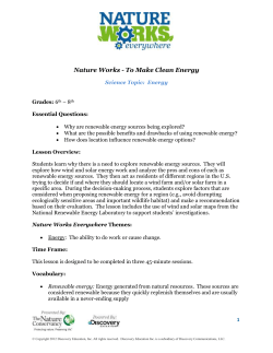 To Make Clean Energy - Nature Works Everywhere