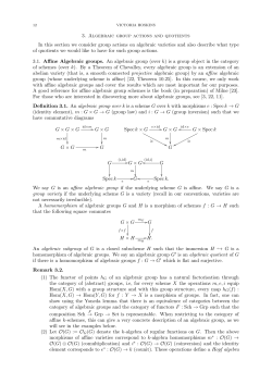 3. Algebraic group actions and quotients In this section we consider