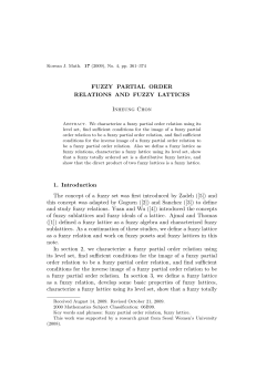 FUZZY PARTIAL ORDER RELATIONS AND