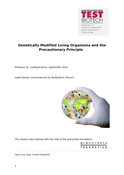 Genetically Modified Living Organisms and the
