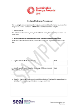 Sustainable Energy Awards 2014