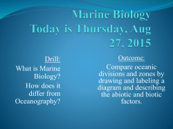 Introduction to Marine Biology